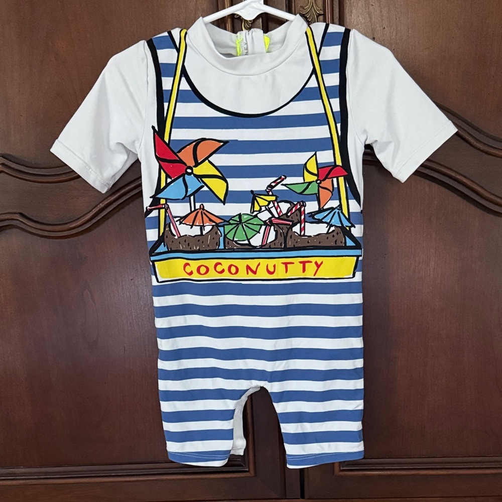 Stella McCartney Kids 18M Coconutty Rashguard One Piece Swimsuit